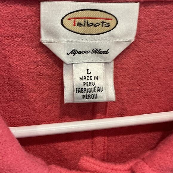 Talbots Womens Alpaca Blend Wool Jacket Size Large Pink Blazer Twee Classic Fall - Picture 2 of 9